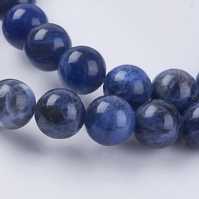 Natural Sodalite Beads Strands G-G448-8mm-25-1