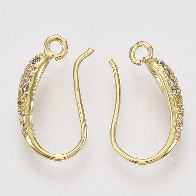 Brass Micro Pave Cubic Zirconia Earring Hooks LS-ZIRC-Q022-035G-NF-1