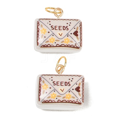 Printed Opaque Acrylic Pendants SACR-P036-01B-G-1