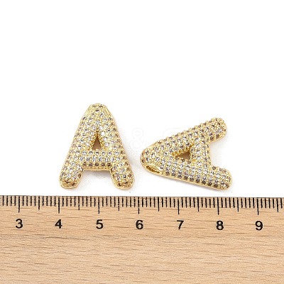 Brass Micro Pave Clear Cubic Zirconia Pendants KK-Z041-01G-A-1