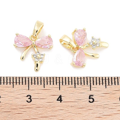 Brass Micro Pave Cubic Zirconia Pendants KK-P271-06G-B-1