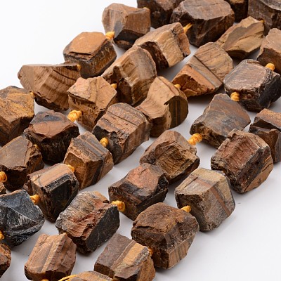 Natural Raw Tiger Eye Beads Strands G-D833-15-1