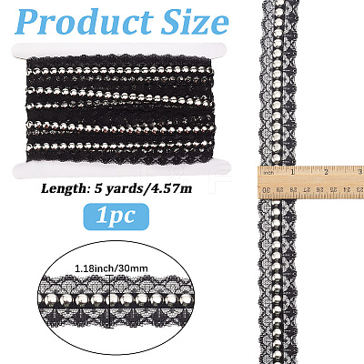Polyester Lace Rivets Ribbon OCOR-GF0006-09B-1