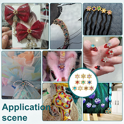 250Pcs 10 Colors Alloy Rhinestone Cabochons FIND-PH0059-67-1
