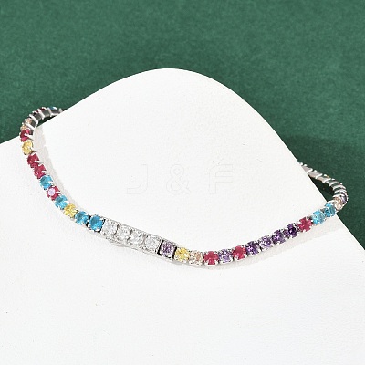 925 Sterling Silver Micro Pave Cubic Zirconia Tennis Bracelets for Women BJEW-C117-01A-P01-1