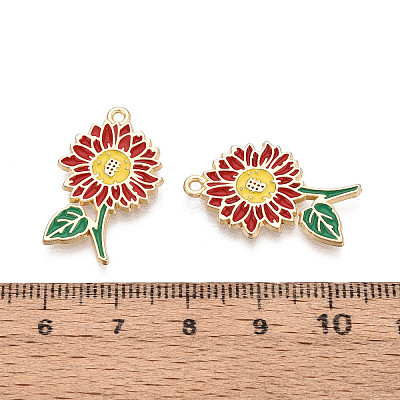 Alloy Enamel Pendants ENAM-T024-32G-G-1