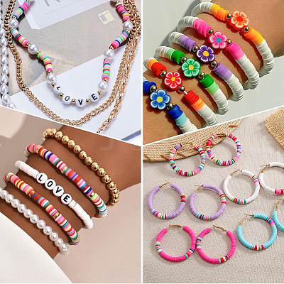 3500Pcs 5 Colors Handmade Polymer Clay Beads CLAY-PA0001-25A-1