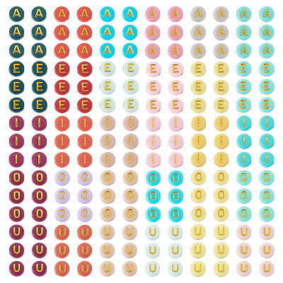 500Pcs 5 Colors Opaque Acrylic Beads OACR-TA0003-87-1