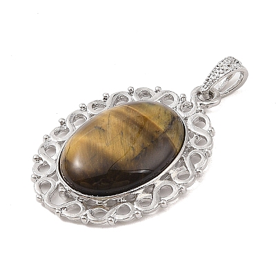 Natural Tiger Eye Pendants G-A226-03P-04-1