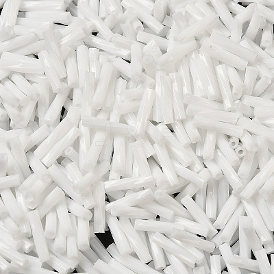 Baking Paint Glass Twist Bugle Beads SEED-C004-02P-1