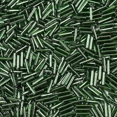 Silver Lined Glass Bugle Beads SEED-K001-A01-1-1