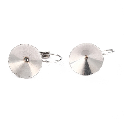 Tarnish Resistant 304 Stainless Steel Leverback Earring Settings STAS-B003-08P-1