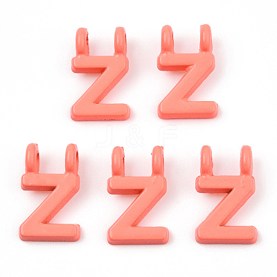 Rack Plating Spray Painted Alloy 2-Loop Link Pendants PALLOY-N176-01Z-1