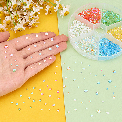 6 Bagds 6 Colors Resin Cabochons MRMJ-PH0002-82-1