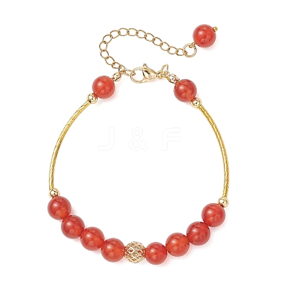 Natural Carnelian Beaded Bracelets for Women BJEW-JB12961-1