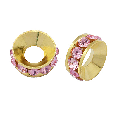 Brass Rhinestone Spacer Beads RB-A020-9mm-27G-1