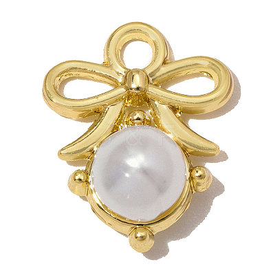 Zinc Alloy & ABS Plastic Imitation Pearl Charms AL-OY001-22G-1