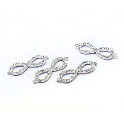 Rack Plating Brass Cubic Zirconia Links ZIRC-S050-01P-1