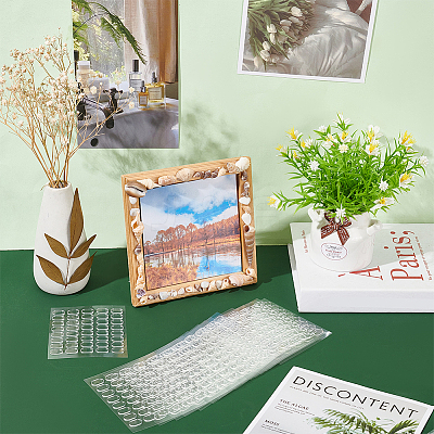 60Pcs Transparent Acrylic Double-sided Adhesive Stickers FIND-WH0139-98A-1
