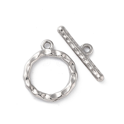 Non-Tarnish 304 Stainless Steel Ring Toggle Clasps X1-STAS-A092-09B-P-1