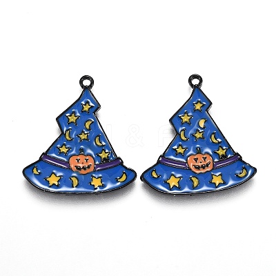 Halloween Theme Witch Hat Alloy Enamel Pendants LS-X-ENAM-J649-11B-01-1