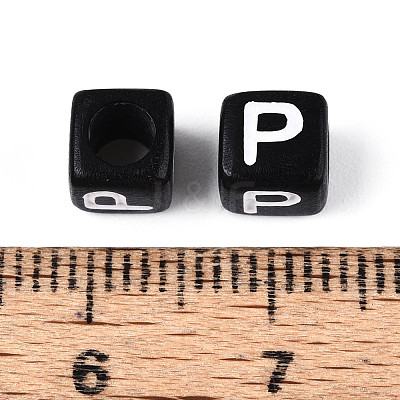 Initial Acrylic Horizontal Hole Beads OACR-ZX006-35P-1