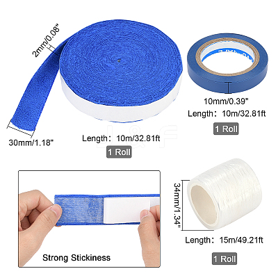 3 Rolls 3 Style Plastic Racket Hand Glue Base Film AJEW-GA0003-96B-1