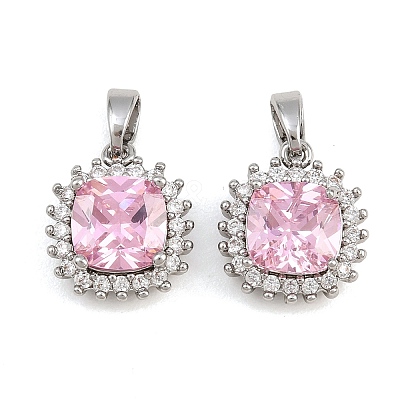 Brass Micro Pave Cubic Zirconia Charms CU-CBAA6E8-06P-02-1