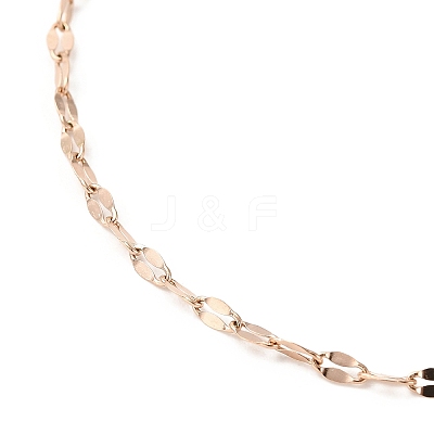 Ion Plating(IP) 304 Stainless Steel Dapped Chain Necklace for Men Women NJEW-E076-02RG-1