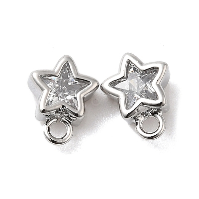 Brass with Cubic Zirconia Stud Earring Finding KK-Q048-16P-1