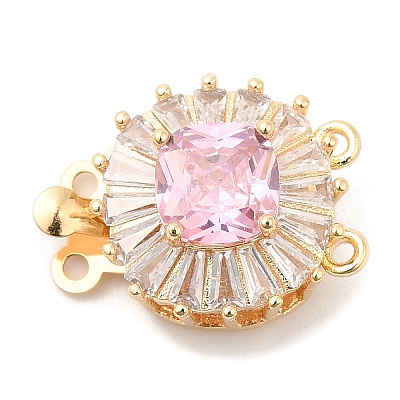 Brass Micro Pave Clear Cubic Zirconia Box Clasps LS-KK-E052-01A-G02-1