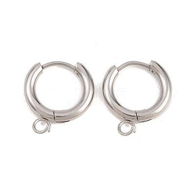 316 Stainless Steel Huggie Hoop Earring Findings X-EJEW-B158-01B-P-1