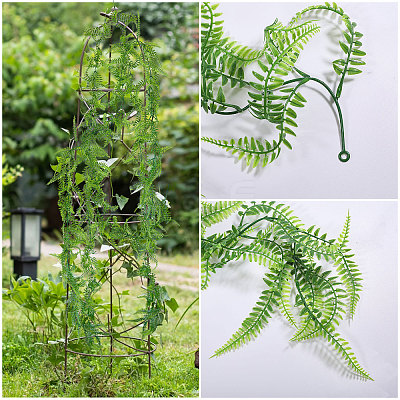 Plastic Artificial Persian leaf Rattan DIY-WH0671-112-1