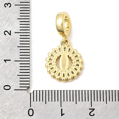 Brass Pave Clear Cubic Zirconia European Dangle Charms KK-A296-06A-G-1