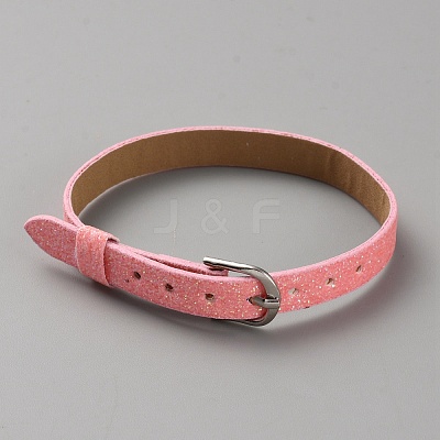 Blank PU Leather Cord Bracelet with Alloy Clasps X1-AJEW-TAC0041-01B-01-1