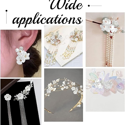 500Pcs 10 Styles ABS Plastic & Acrylic Imitation Pearl Bead Caps OACR-YW0004-12-1