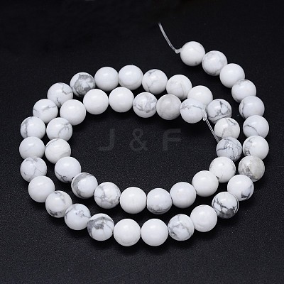 Round Natural Howlite Bead Strands X1-G-F222-14-6mm-1