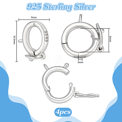 4Pcs 925 Sterling Silver Twister Clasps STER-PH0004-33-1