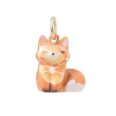 Animal Theme Brass Enamel Pendants KK-CBAE20A-02B-G-1