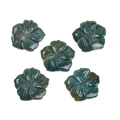 Natural Indian Agate Carved Pendants G-B097-01A-14-1