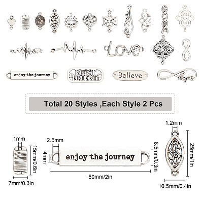 Tibetan Style Zinc Alloy Links Connectors PALLOY-SC0003-03AS-1