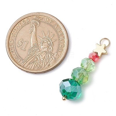 Christmas Theme Brass & Glass Pendants PALLOY-JF02998-1