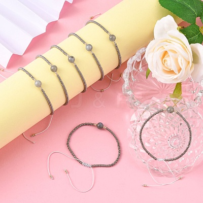 Nylon Thread Braided Beads Bracelets BJEW-JB04346-04-1