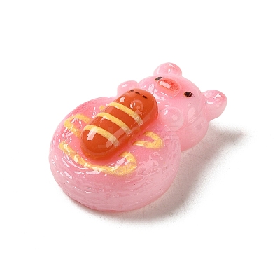Cute Pig Theme Resin Imitation Food Decoden Cabochons RESI-U0003-02A-1