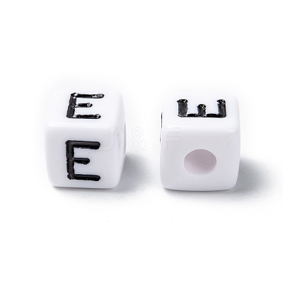 Letter Acrylic European Large Hole Beads OPDL-R050-10mm-E-1