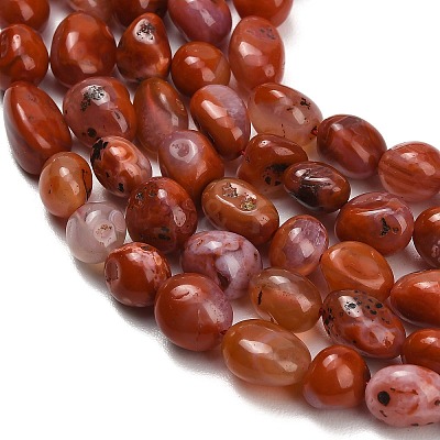 Natural Red Agate(Dyed & Heated) Beads Strands G-C287-A01-01-1