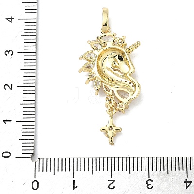 Brass Micro Pave Clear Cubic Zirconia Pendants KK-I476-13G-1