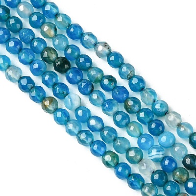 Natural Striped Agate/Banded Agate Beads Strands X-G-G581-4mm-05-1