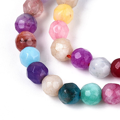 Dyed Natural White Jade Beads Strands G-T139-4mm-60-02-1