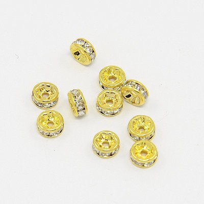 Brass Rhinestone Spacer Beads X-RB-A014-Z5mm-01G-NF-1